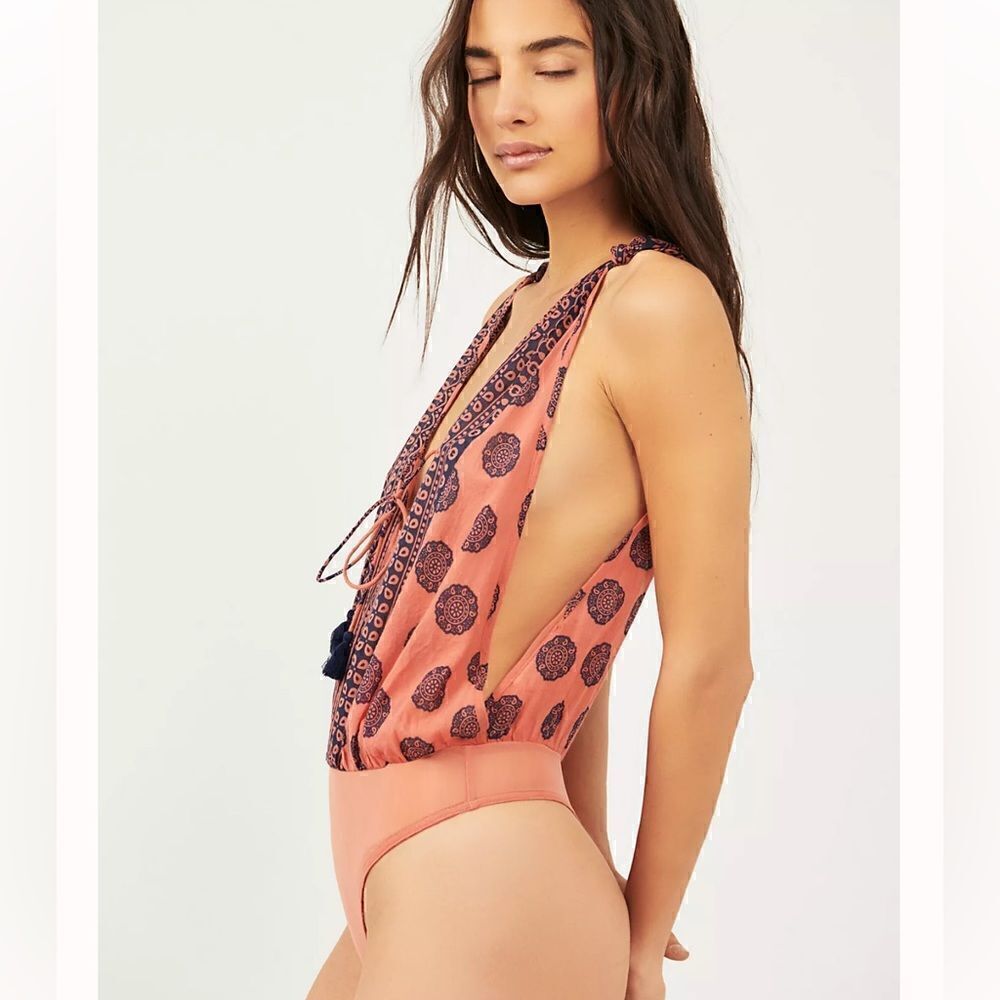 NWT Free People Soul Of The Sun Bodysuit Earth Nature Tank Bodysuit Tassel Boho - Picture 6 of 11